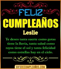 GIF Frases de Cumpleaños Leslie